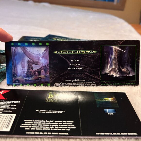 THREE 1998 Tri Star Godzilla First Showing Movie Tickets Limited Edition , Rare! - Picture 8 of 10